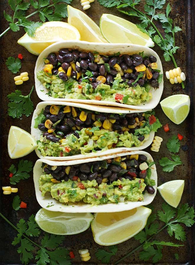 Veggie yam tacos